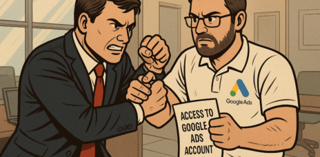20251118 0848 Konflikt o Konto Google Ads simple compose 01kaayvz5nfwc9290sn2sfz9xc - Kto jest właścicielem konta Google Ads – Ty czy agencja? Kluczowa kwestia, którą musisz ustalić na starcie.